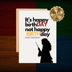 Hermione Granger Birthday Card | Harry Potter Themed Greeting Card | Magical Birthday Card for Her | Wizard Birthday Card for Potter Fans