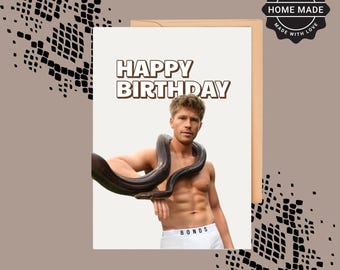 Funny Robert Irwin Birthday Card – Thirst Trap Humor for Her – Hilarious Gift Idea for Animal Lovers, Zoo Fans, Australia Theme