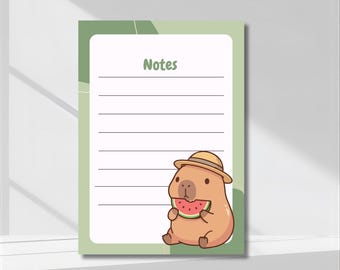 Kawaii Capybara Notepad – A6 Stationery Memo Pad