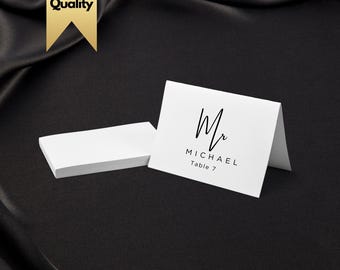 Wedding Table Number Card Elegant folded Table Numbers Minimalist  Decor Printed Signs Modern Reception Table Cards Physical Product