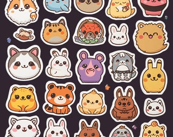 Kawaii Creature Sticker Sheet – Fantasy Critters for Planners