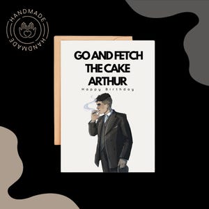Cartão de aniversário inspirado em Tommy Shelby para fãs de Peaky Blinders, ideia de presente única para ele, humor sarcástico, cartão engraçado para amigos e familiares