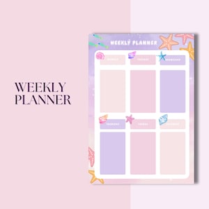 Pastel Weekly Planner Pad | Kawaii Art Aesthetic Stationery