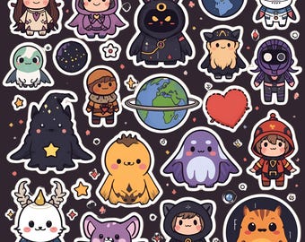 Kawaii Space Stickers – Planets, Stars, Aliens for Journals, Scrapbooks & More
