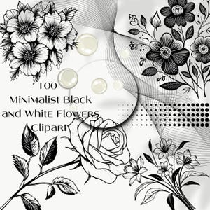 Elegant Birth Month & Wildflower Bundle: 100 Minimalist  Floral Arrangement Designs in PNG and SVG - Includes Rose, Wildflower Clipart