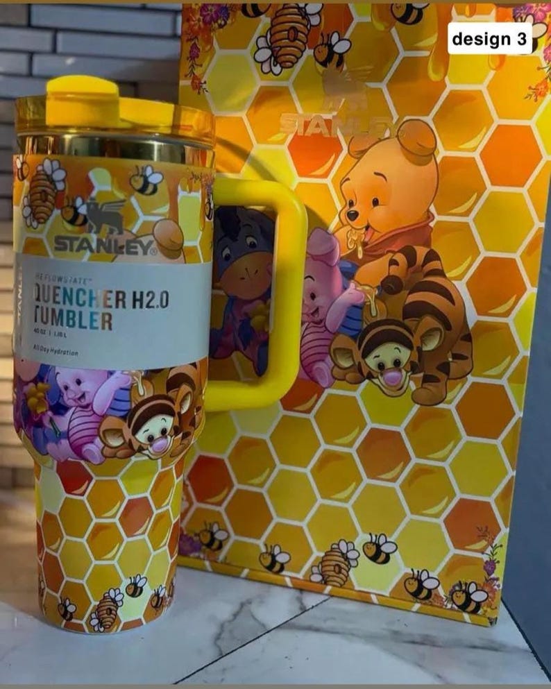 Classic The Pooh Stanley Tumbler 40oz, Laser Printed Design Design 3