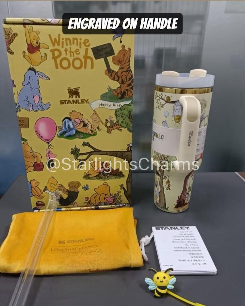 Classic The Pooh Stanley Tumbler 40oz, Laser Printed Design image 9