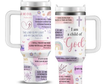 Custom Christian Tumbler: Religious Travel Coffee Mug, Name Engraved 40oz