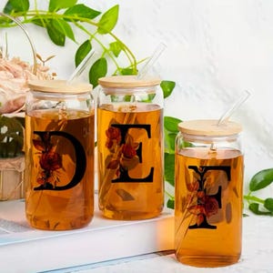 Vaso con letra personalizada, regalos para ella, taza de café de vidrio, regalos para cualquier ocasión, regalo, regalo de cumpleaños, regalo lindo