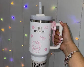 Custom HK Stanley Cup, Portable Car Mug, Travel Coffee Tumbler, Cute Student Gift Name Engraved 40oz