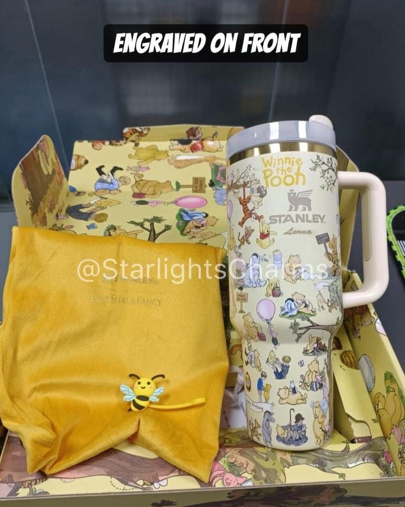 Classic The Pooh Stanley Tumbler 40oz, Laser Printed Design image 8