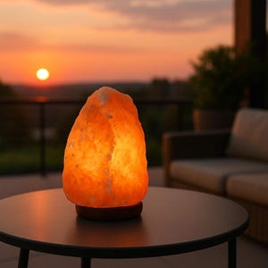 Himalaya Pink Salzlampe | Natürliches handgeschnitztes Steinsalzlicht mit Dimmer | Kristall Lampe für Schlafzimmer, Büro & Wohnkultur
