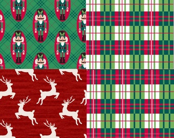Holiday Fabrics by 3 Wishes.....Nutcrackers, Reindeer and Festive Plaid!  100% Cotton