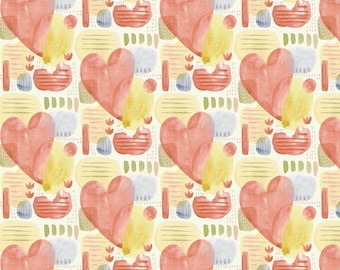 Jane Alison Blessings for Henry Glass....Hearts....100% Cotton