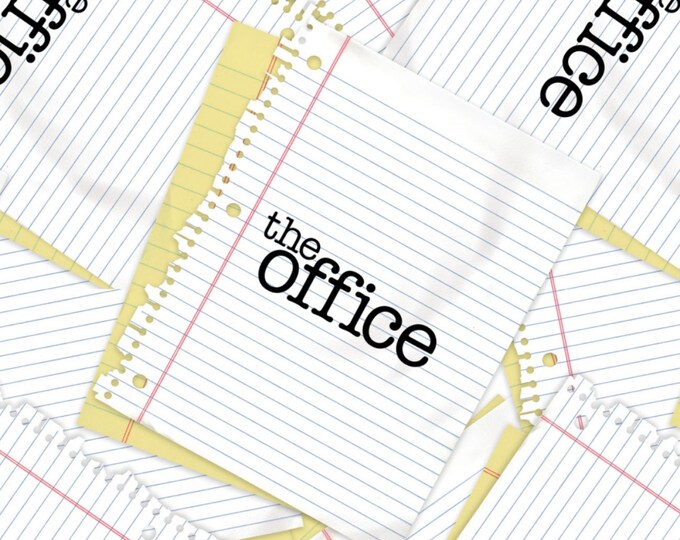 Camelot Cotton's The Office!  White Notebook Pages with The Office Logo!  100% Cotton!