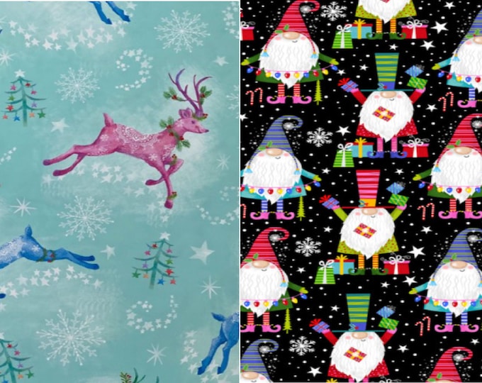 Christmas Whimsy from Fabric Traditions!!  Pastel Reindeer and Christmas Gnomes are sure to delight this season!!