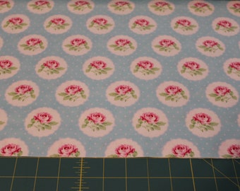 Tanya Whelan's Dotted Roses from the Charlotte Collection!  Blue or Pink you choose!!  Out of Print!  100% Cotton