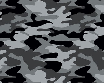 CAMO!  Riley Blake 100% Cotton! Gray or Green!  Choose your color!