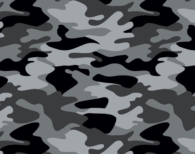 CAMO!  Riley Blake 100% Cotton! Gray or Green!  Choose your color!
