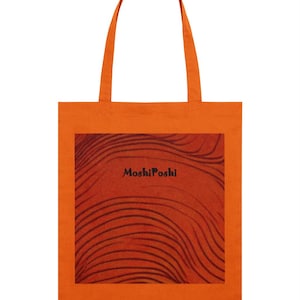 Bio-Baumwolltasche Orange | Stanley/Stella Light Tote | Nachhaltiger Stoffbeutel mit Print | Langer Henkel | UmweltfreundlicheEinkaufstasche