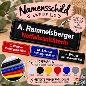 Namenspatch zweizeilig für Rettungsdienst