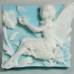 Peach & White Cameo Fairy Glycerin Soap, Fairy With Kerchief Like a Hummel Figurine Glycerin Soap, Angel Soap, Moisturizing Glycerin Soap image 3