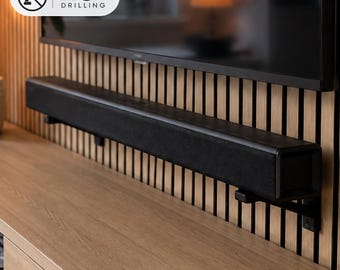 Soundbar Holder for Wooden Slat Wall | No-Drill Soundbar Mount | Universal Speaker Shelf | Floating Soundbar Brackets |