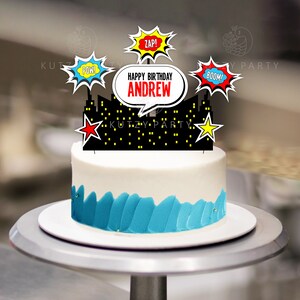 SUPERHERO Cake Topper ( Instant Download and Editable File)