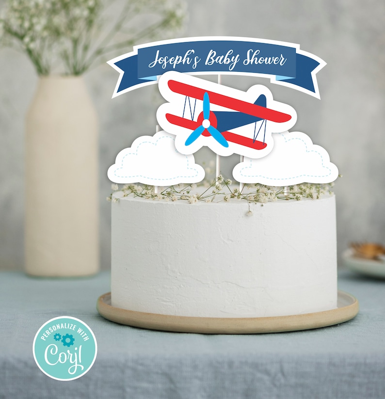 AIRPLANE Cake Topper Instant Download and Editable File Etsy