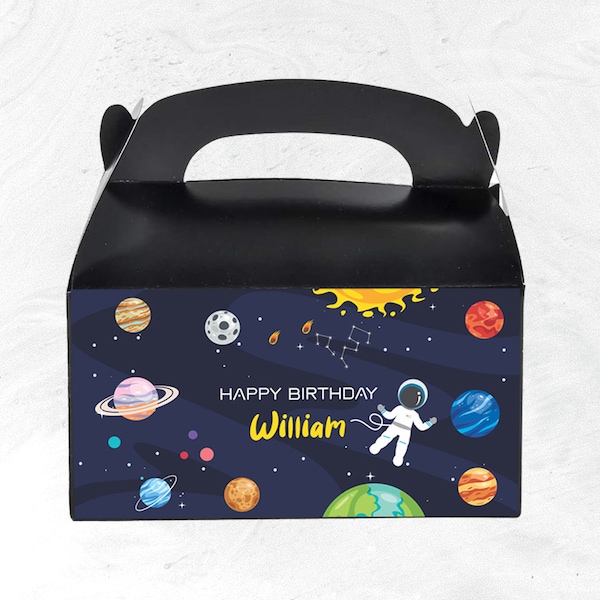SPACE PARTY FAVOR Box Label, Space favor box. Instant Download ( Instant Download and Editable File)
