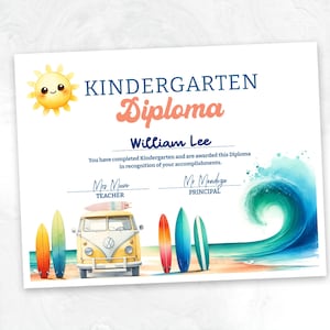 Surf Adventurer-Zertifikat, ideal für Kindergartenabsolventen oder Surfkursteilnehmer