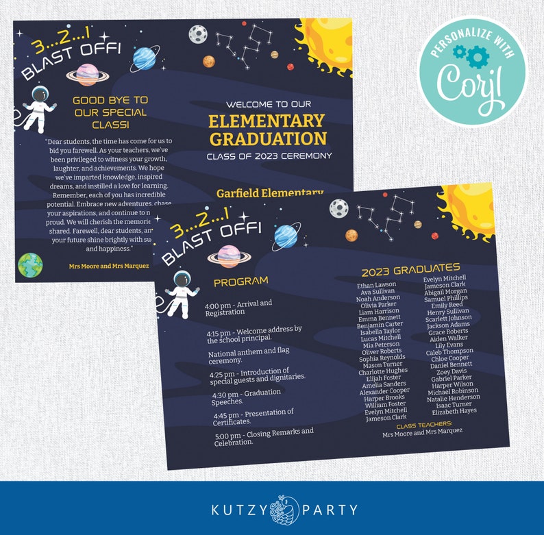 SPACE, Graduation Program for Kindergarten, Preschool Graduation ...