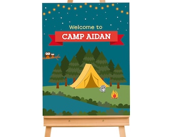 Printable Camping Welcome sign  ( Instant Download and Editable File)