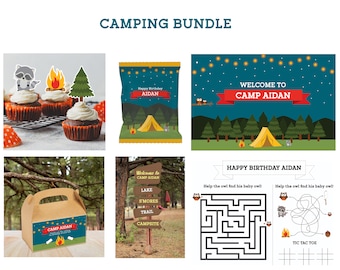 CAMPING PARTY BUNDLE (Instant Download and Editable File)