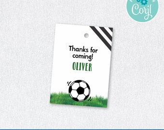 Soccer Favor Tags Printable, Editable. Soccer printable labels