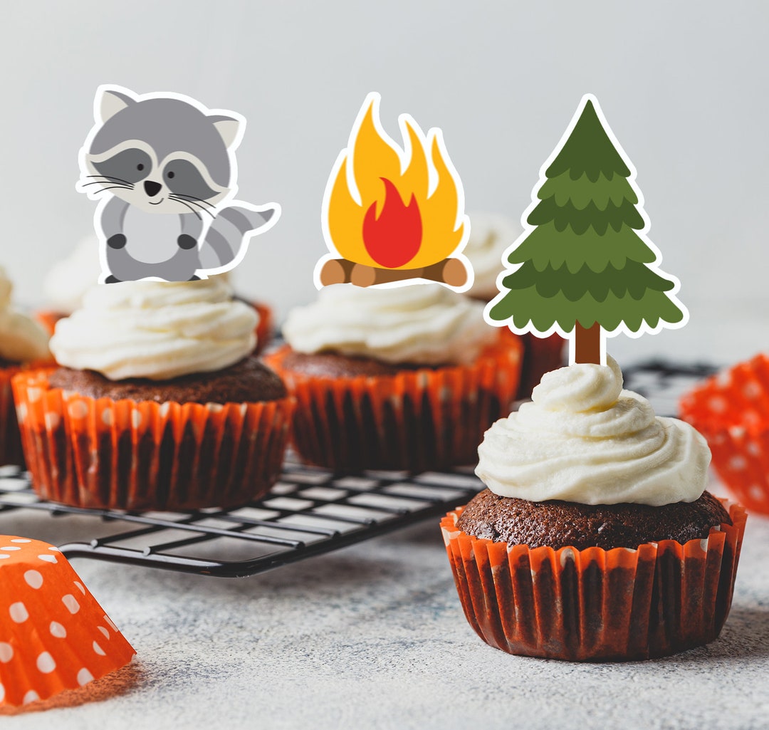 Printable Camping Cupcake Toppers Instant Download Etsy