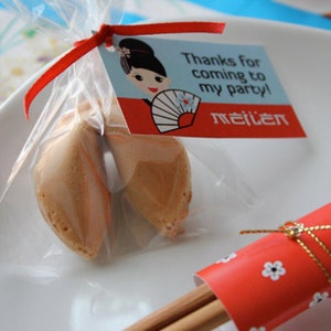 Japanese party Favor tags (Editable)