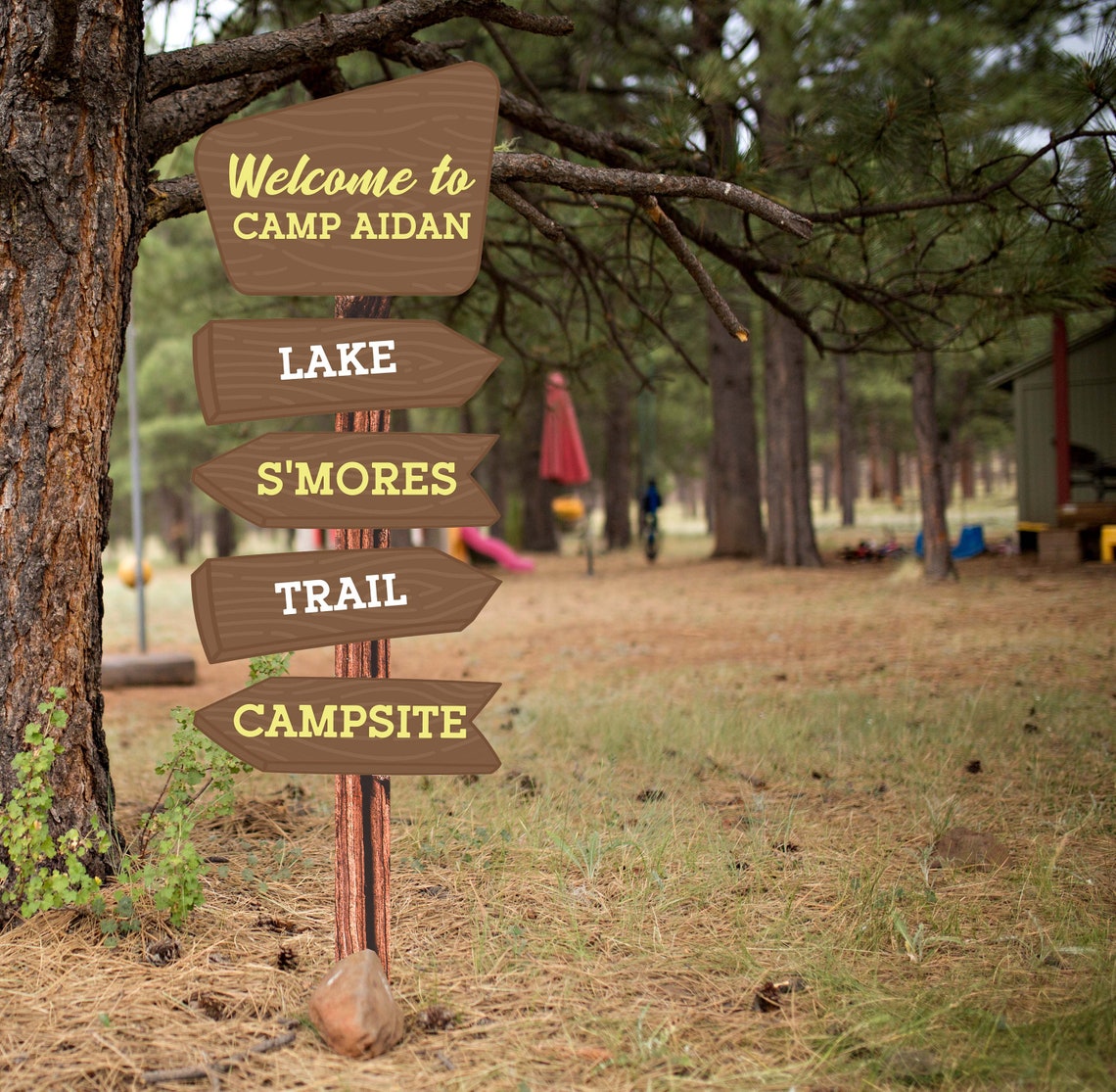 Camping Directional Signs Instant Download and Editable - Etsy