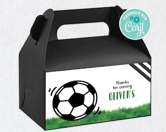 Soccer Box Label, Soccer printable sticker, Soccer Printable, Editable label