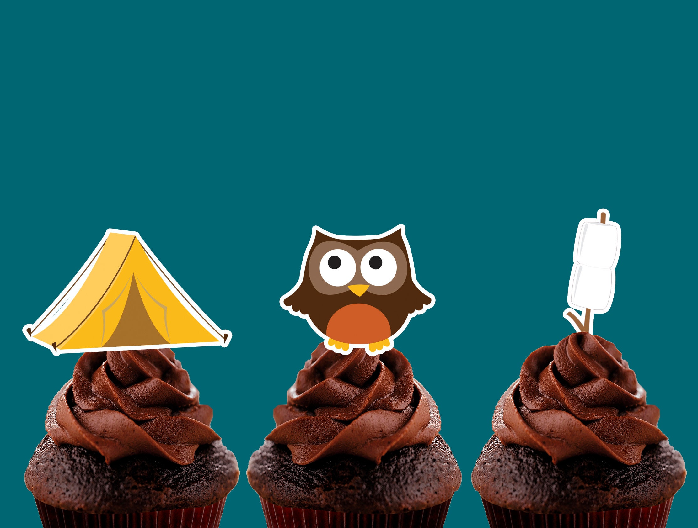 Printable Camping Cupcake Toppers Instant Download - Etsy