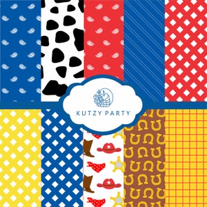 Cowboy Digital Paper Instant Download