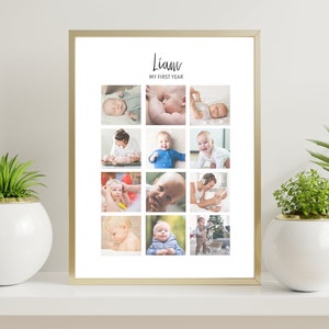 Affiche de premier anniversaire de bébé modifiable imprimable, affiche de première année