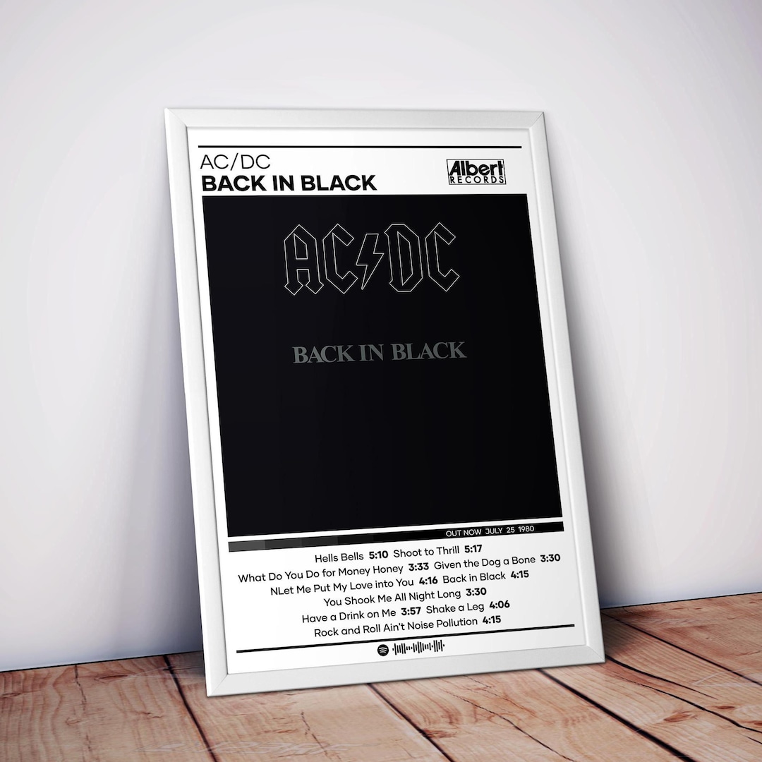 AC/DC - Back in Black Poster | Album Cover Poster | 4 Colors | High ...