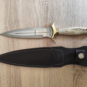 Handmade Bushcraft Camping Knife Stabilized Wood Handle, Outdoor Hunting