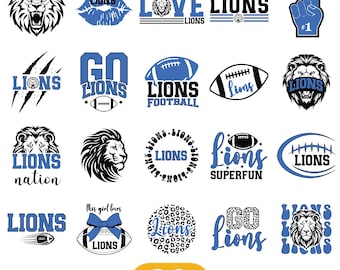 Lions Svg Bundle, Lions Svg For Cricut, Lions Vector Svg Eps Dxf, Lions The Best Gift, Cute Lions Files, Lions Popular Designs Svg, Cut File