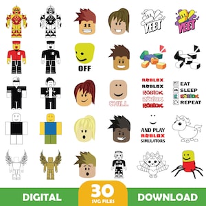 Roblox Characters Cricut Bundle Roblox Gamer SVG Bundle Birthday Roblox Gamer Gift for Birthday Personalized Roblox Gamer Party Roblox SVG