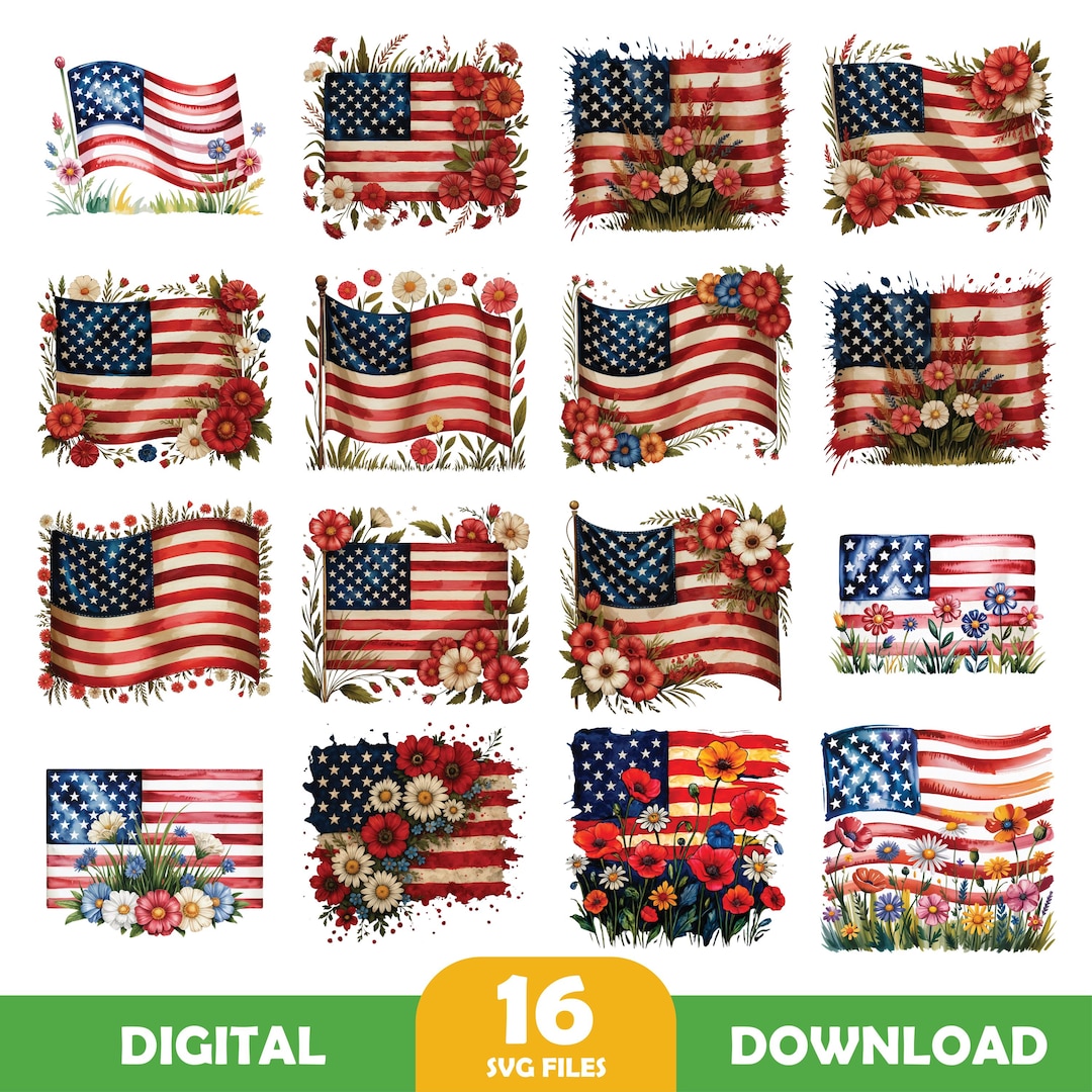 American Flag Svg, 4th of July Svg Cut Files, Distressed Flag Svg ...