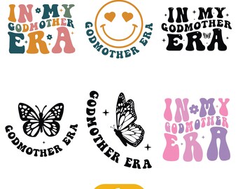 In My Godmother Era Svg bundel, Godmother Shirt Svg, beste meter cadeau, Godmother Era Png, God Mom Svg, Instant Download, Silhouet