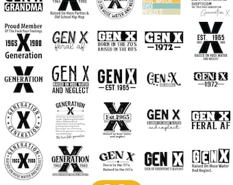 Generation X Svg Bundle, Generation X Svg, Funny Gen X 80s Svg, Gen X Raised Shirt SVG, Retro Gen X Shirt, Gift for Gen X, Funny Svg Bundle