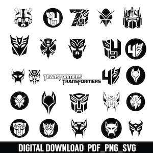 Transformers Svg, Transformer SVG Faces, Transformers Logo layered SVG, Transformers Clipart PNG, Decal svg, Transformers Png Bundle